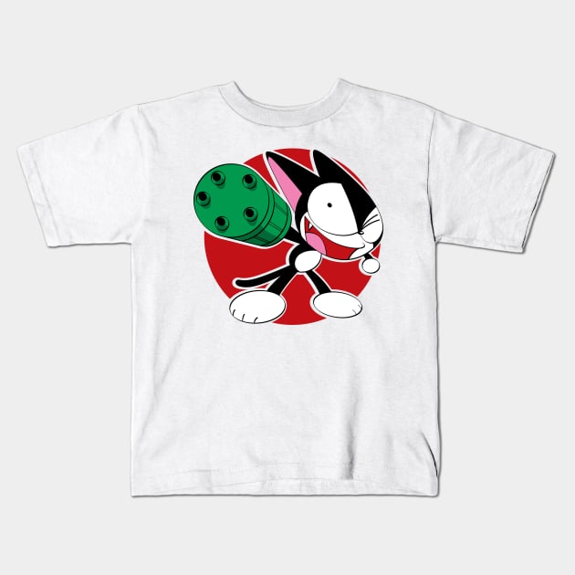 Kuro Neko Kids T-Shirt by Atpidarp